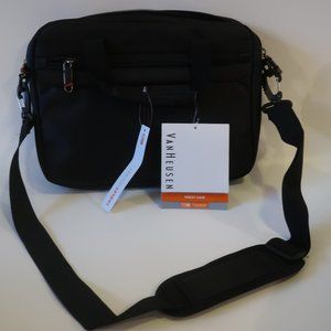 NWT Mens Van Heusen Black Textile Tablet Sleeve Pocket Carry Case 12" x 2" x 9"*